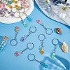 42Pcs 7 Colors Resin Tortoise Keychains KEYC-GO0001-20-4