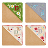 4Pcs 4 Style Felt Embroidery Bookmarks FIND-HY0003-46D-1