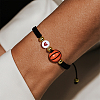 5Pcs 5 Styles Sport Theme Acylic & Alloy Braided Bead Bracelets BJEW-GO0001-12-5
