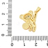 Brass Micro Pave Clear Cubic Zirconia Pendants KK-S507-02G-3