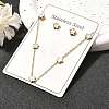 Flower 304 Stainless Steel Shell Necklaces & Stud Earring Set for Women SJEW-C007-05G-1