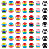 Beadthoven 90pcs 6 colors Opaque Stripe Resin European Beads RESI-BT0001-22-13