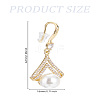 1 Pair Brass Clear Cubic Zirconia Dangle Earrings EJEW-LP0007-071-2