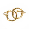 304 Stainless Steel Interlocking Oval Open Cuff Ring RJEW-T023-79G-1