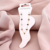 Dyed Natural Quartz Chip with 304 Stainless Steel Chain Anklets WGD014F-05-1