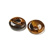 Natural Tiger Eye Donut/Pi Disc Charms G-G142-02B-2