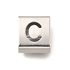 Letter Style 304 Stainless Steel Square Slide Charms STAS-L132-16C-1