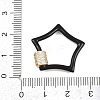 Star Brass Micro Pave Clear Cubic Zirconia Screw Carabiner Clasps KK-B167-01C-04G-3