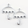 Rack Plating Alloy Open Back Bezel Pendants X-PALLOY-S047-19D-FF-1