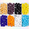  608Pcs 8 Colors 2-Hole Seed Beads GLAA-NB0001-42-5