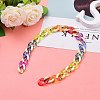 Rainbow Handmade Transparent Acrylic & CCB Plastic Curb Chains X-AJEW-JB00831-2