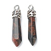 Bullet Natural Mahogany Obsidian Pointed Pendants G-E332-C37-1