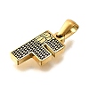 Golden 304 Stainless Steel Pendants STAS-K300-01G-F-2