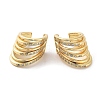 Brass Micro Pave Cubic Zirconia Cuff Earrings EJEW-D088-10G-1