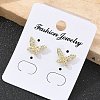 Brass Micro Pave Clear Cubic Zirconia Stud Earrings EJEW-M076-02G-02-4