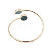 Dyed Natural Druzy Agate Beaded Cuff Bangle BJEW-N029-02G-3