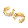 Rack Plating Brass Cubic Zirconia Cuff Earrings EJEW-K245-39G-2