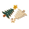 Christmas Trees with Star Alloy Dangle Stud Earrings for Women EJEW-Z078-03B-3