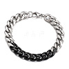Two-tone 304 Stainless Steel Cuban Link Chain Bracelets for Men FS-WG114D5-05-1
