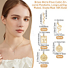 Brass Micro Pave Clear Cubic Zirconia Charms ZIRC-BBC0001-02-2