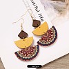 Bohemian Style Wood & Alloy Dangle Stud Earrings FS-WGDD7A8-06-1
