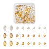 Kissitty 105Pcs 12 Styles Brass Hollow Beads KK-KS0001-27-10