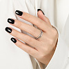 Simple Style 925 Sterling Silver Micro Pave Clear Cubic Zirconia Finger Rings WG5B003-03-2