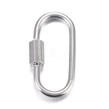 Tarnish Resistant 304 Stainless Steel Screw Carabiner Lock Charms STAS-H107-04A-P