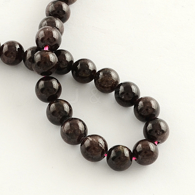 Natural Garnet Gemstone Bead Strands G-R263-10mm-1