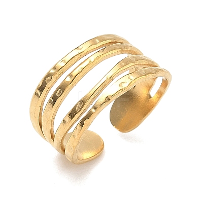 Adjustable 304 Stainless Steel Cuff Open Rings for Women RJEW-Z122-03G-06-1