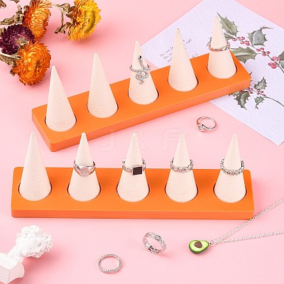 Resin Artificial Marble Ring Finger Display Stands AJEW-I048-07-1