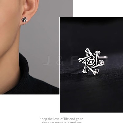 Brass Stud Earrings for Men WG7D598-01-1