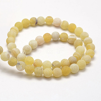 Frosted Natural Weathered Agate Beads Strands X-G-F367-6mm-11-1