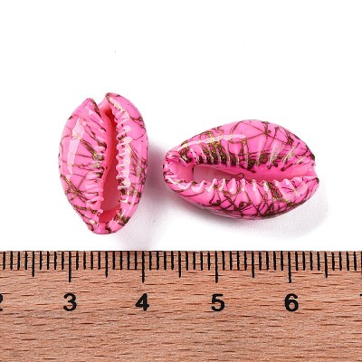 Spray Painted & Drawbench Cowrie Shell Beads SSHEL-M023-03E-1