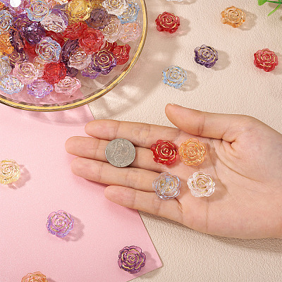 Camellia Transparency Acrylic Beads RESI-TA0004-27B-1