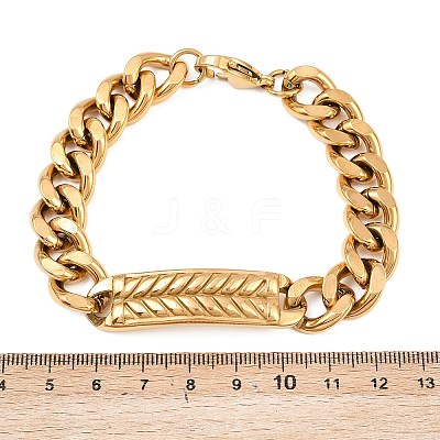 Stainless Steel Cuban Link Chain Bracelets LS-BJEW-D379-06G-1
