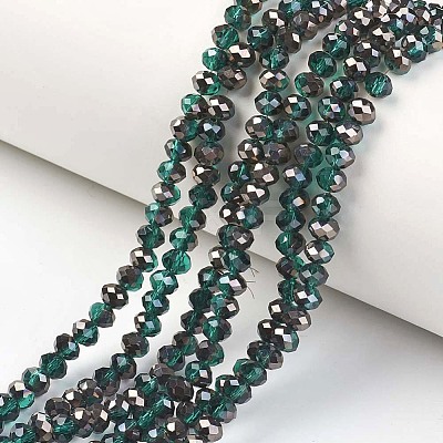 Electroplate Transparent Glass Beads Strands EGLA-A034-T2mm-P05-1