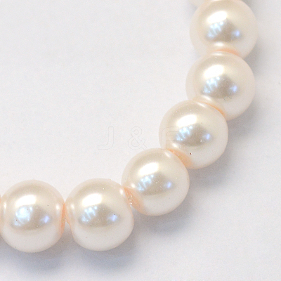 Baking Paint Pearlized Glass Pearl Round Bead Strands X-HY-Q003-6mm-41-1