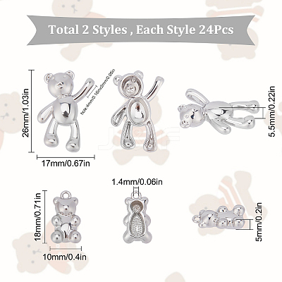 48Pcs 2 Styles Alloy Pendants FIND-SC0003-83-1