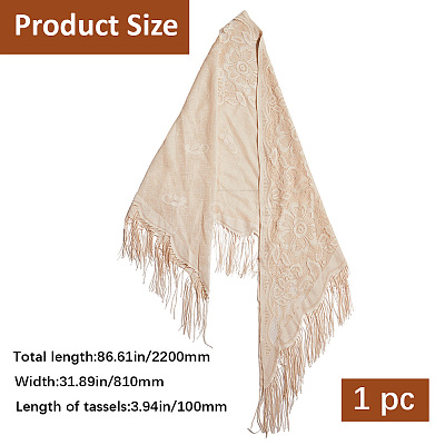 Lace Flower Detachable Polyester Shawl AJEW-WH20072-43A-1