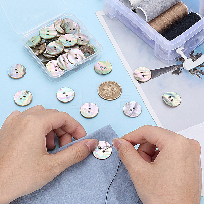 50Pcs Natural Shell Buttons BUTT-PH0001-71-1