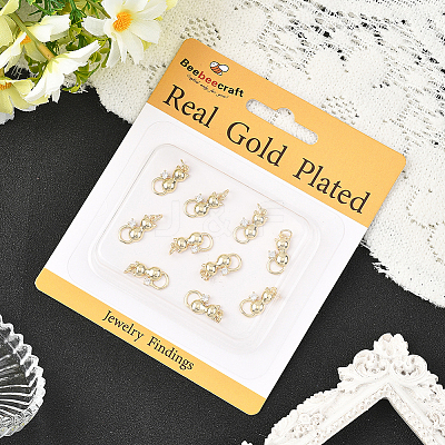 10Pcs Brass Pave Cubic Zirconia Pendants KK-BBC0022-58-1