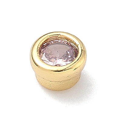 Flat Round Brass Micro Pave Cubic Zirconia Cabochons KK-P345-13G-A01-1