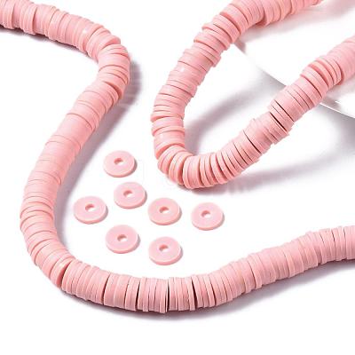 Flat Round Handmade Polymer Clay Beads CLAY-R067-10mm-18-1