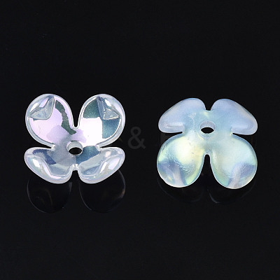 4-Petal Electroplate Acrylic Bead Caps X-PACR-T014-04-1