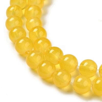 Baking Paint Imitation Jade Glass Round Bead Strands X-DGLA-Q021-8mm-30-1