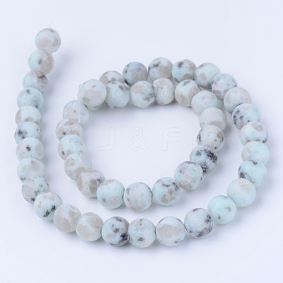 Natural Sesame Jasper/Kiwi Jasper Beads Strands X-G-Q462-6mm-17-1