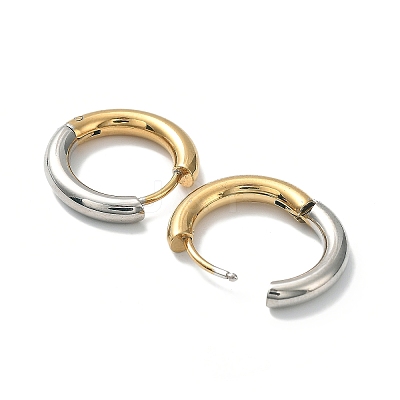 Ion Plating(IP) Two Tone 304 Stainless Steel Huggie Hoop Earrings EJEW-A106-01C-1