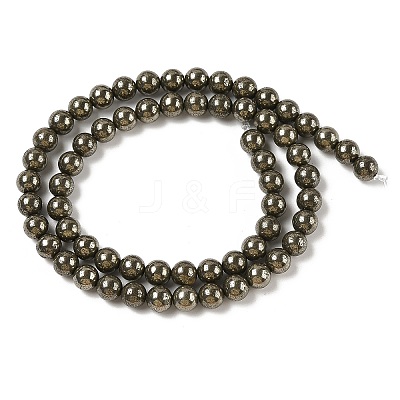 Natural Pyrite Beads Strands G-A250-A01-02-1