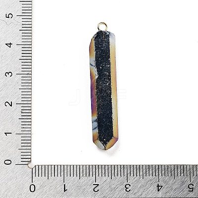 Electroplated Natural Quartz Pendants G-P315-B01-06G-1